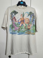 Vintage 90s Disney Hercules T-Shirt Thrashed Double Sided Mickey Inc Movie Promo picture