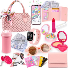 Oisacirg Play Purse for Little Girls, 32PCS Toddler Purse with Pretend Makeup... picture