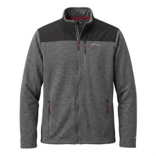 Orvis Classic Collection Mens Medium Gray Full Zip Fleece Jacket Windbreaker picture