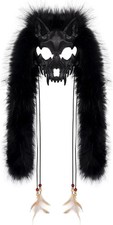 Holiberty Animal Head Wolf Mask Furry Viking Headpiece Warrior Werewolf Hallowee picture