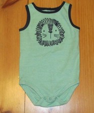 Gymboree Boys 6-12 Months Bodysuit Lion Blue Green Sleeveless Summer Striped NEW picture