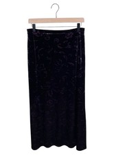 Vintage 90s Kathie Lee Purple Velvet Burnout Maxi Skirt Small Whimsigoth Witchy picture