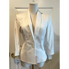 NWT Vintage Antonio Beradi White Sculpted Shawl Collar Blazer Size Small picture