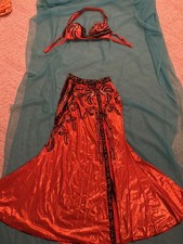 Beautiful black and orange Egyptian belly dance costume picture