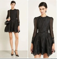 NWT Zimmermann Hypnotic Lace Trim Long Sleeve Linen Silk Minidress US 4 AU 0 picture