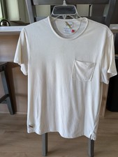 Tracksmith Men's White Solid Crew Neck Pocket T-Shirt Short Sleeve Size M picture