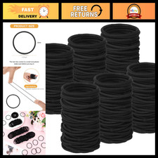 1000 Pcs Black Hair Ties Bulk - 2mm Elastic Ponytail Holders for All Hair Types picture