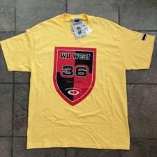 Vtg 90s Wu Wear Shirt Size Large Rap Hip Hop 36 Crest Yellow DEADSTOCK picture