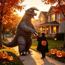 7ft King Black Monster Inflatable Costume Adult Halloween Party Cosplay Outfit picture