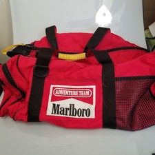 Vintage Marlboro Adventure Team Duffle Bag Red Black Large Travel Gym 90s VTG picture