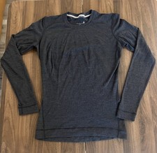 Smartwool Womens L Merino 250 Base Layer Crew 100% Wool Gray Thermal Top Flaw picture