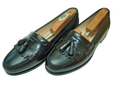 NWOB Men’s 10.5 M G.H. BASS Black Leather Kiltie Tassel Loafers Dress Shoes picture