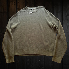 Madewell Cotton Shaker Stitch Crewneck Sweater Olive Green Mens 2XL Knit NWT picture