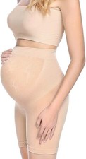 Women's Seamless Maternity Shapewear Pregnancy Underware, Belly Support, Nude XL picture