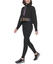 NWT DKNY Sport Women's Ombre Logo Funnel-Neck Pullover Black Size M $60 JK688 picture