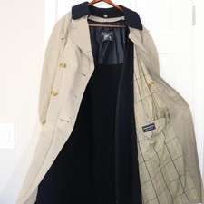 Ultra Rare Vintage 90s Burberry Blue Label Wool Trench Coat Size 40/ L/XL picture