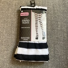 Striped Opaque Tights Womens OS One Size Novelty Pantyhose Hosiery picture