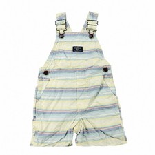 Vintage OshKosh Bgosh Toddler 3T Baja Stripe Shortalls Vestbak Overalls Shorts picture