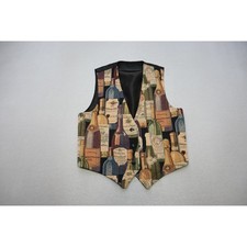 Unbranded Wine Bottle Tapestry Vest Mens Small Or Medium Woven Novelty Excellent picture