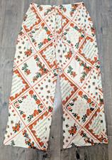Abercrombie And Fitch Floral Pants Lined Boho Multi-Colored Women's Size Large L picture
