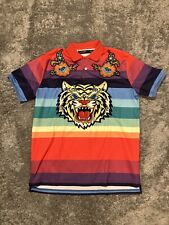 Hudson Outerwear Embroidered Lion Rainbow Striped Polo Men’s Medium  picture