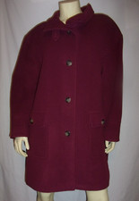 Talbots Boucle Mock neck Soft Wool Blend Red Plum Coat Size L $369.00 picture