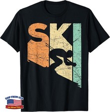 Vintage Ski Skier Retro Downhill Skiing Lover T-Shirt picture