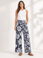 Three Dots Women’s Pull-On XL Navy Floral NWT 29.5” Inseam picture