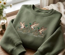 Vintage Mallard Duck Sweatshirt , 90s Wildlife Nature Embroidered sweater picture