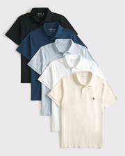 Abercrombie & Fitch 5-Pack Signature Icon Don't Sweat It Polos 🔥No Import Fee picture