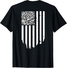 Funny QR Scan Code Dancing US Flag Funny T-Shirt picture