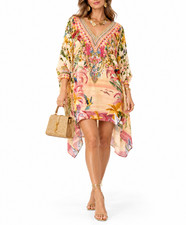 Camilla x White Lotus Silk Crystal Embellished Tropical Floral Kaftan Dress O/S picture