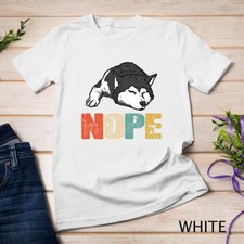 Vintage Nope Funny Siberian Husky Dog Lover T-Shirt Unisex T-shirt picture