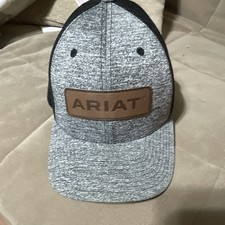 Ariat Men's Solid Trucker Hat Mesh Back Gray/Black Size M Polyester picture
