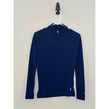 Smartwool Merino Wool 250 Quarter 1/4 Zip Women Size S Blue Base Layer Top picture