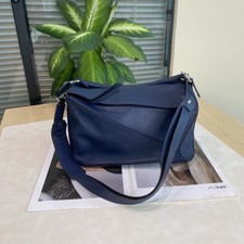 Loewe Puzzle 15 Dark Blue Calfskin Leather SHW Shoulder Bag Auth picture