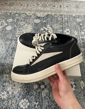 Rick Owens Leather Low Top Lace-Up Sneakers Black/White EU 46 6104897 picture