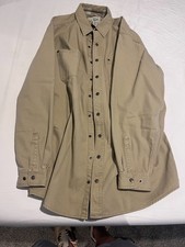 LL Bean Flannel Lined Heavyweight Canvas Shirt Jacket Mens XL Tall Tan OYQ22 Sna picture