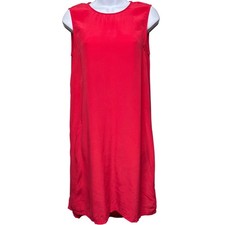 EQUIPMENT FEMME Womens Red 100% Silk Sleeveless Shift Dress XS Quiet Luxury Chic picture