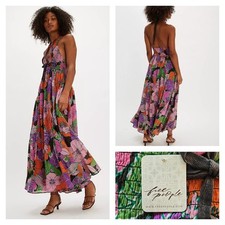 free people Bayside Floral Maxi Dress Party Combo Large NWT $168. picture