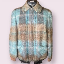 Vintage ‘Andrew Stewart’ Tartan Scottish Mohair Zip Up Jacket/Sweater Sz Medium picture