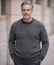 Vintage LL Bean Mens XL Norwegian Birdseye 100% Wool Sweater Made in Norway picture