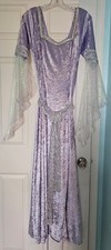 Lavender velvet fantasy medieval princess renaissance elven fairy dress size S/M picture