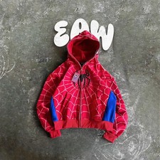 Spider-Man Men’s Full-Zip Mask Hoodie Long-Sleeve Jacket S–2XL – Fast Shiping picture