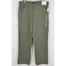 Aeropostale Mens Carpenter Pants Olive Green Utility Workwear 34x32 NEW picture