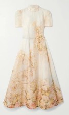 Zimmermann Memento Picnic Midi Dress in Rose Arbor Size 1 picture