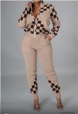 Sexy Beautiful Women's Zipped Up Jacket And Pants Set picture