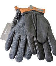 New HESTRA Gloves Black Deerskin Leather & Merino Wool Blend Lining size 9 NWT picture