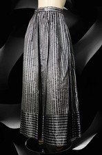Victor Costa~Opulent Iridescent Shimmery Taffeta Metallic Lurex Striped Skirt 16 picture