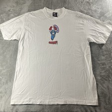 Huf Marvel T-shirt Size L Captain America Superhero Skateboarding White picture